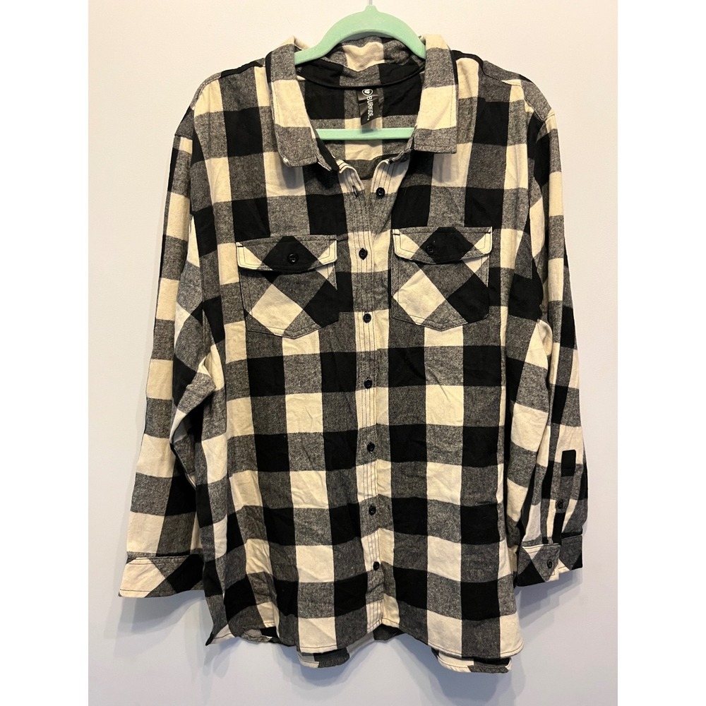 Burnside Mickey Minnie Christmas Plaid Shirt XL